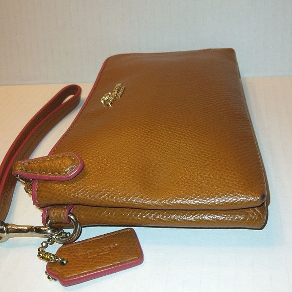 EUC☆COACH☆Edgepaint Crossgrain Leather Large Double Zip Clutch Wristlet~Rare - Picture 10 of 16